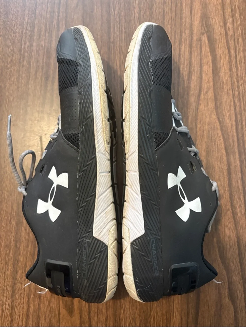Under Armour Size 13 Charged Commit TR 3 Black Gray Athletic Training Shoes